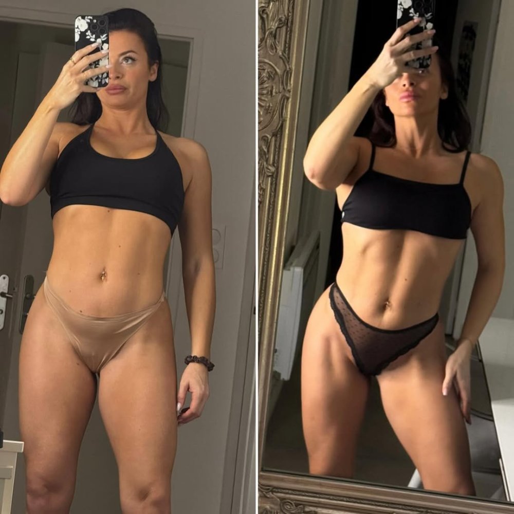 5 janvier VS aujourd’hui 💪🏽 4 semaines de mon programme Athlète BOMB (dispo sur mon app à 10€ ...jpg